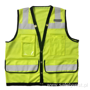 Safety vest mesh and tricot stitching